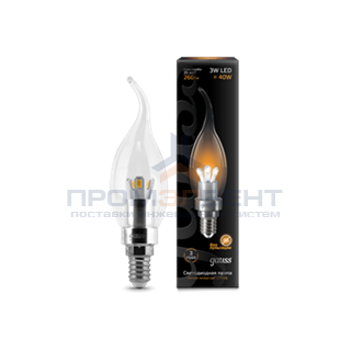 Лампа Gauss LED Candle Tailed Crystal clear  3W E14 2700K 1/10/100