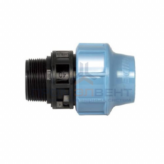 Переход на наружную резьбу UNIDELTA 1003 - 40 x 1" (винтовой, для труб ПНД, резьба пластиковая)