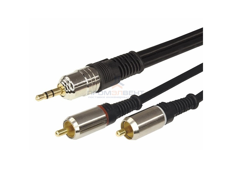 Шнур 3.5 Stereo Plug-2RCA Plug 5М GOLD-металл
