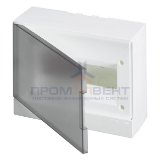 ABB Basic E Бокс настенный 12М серая прозрачная дверь (с клеммами)