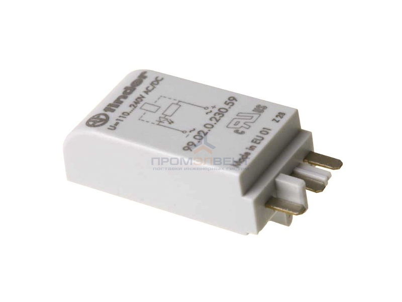 Модуль индикации и защиты Finder зеленый светодиод 110-240V AC/DC